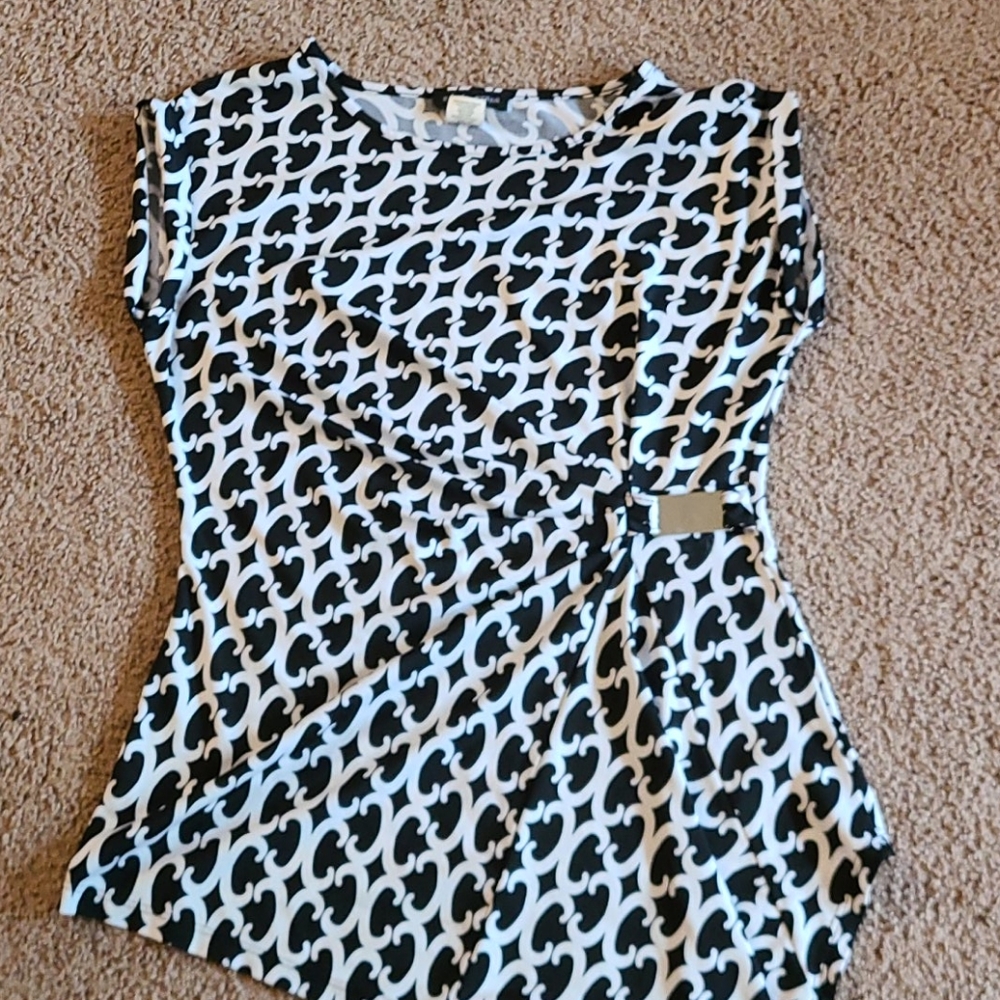 Black and white blouse